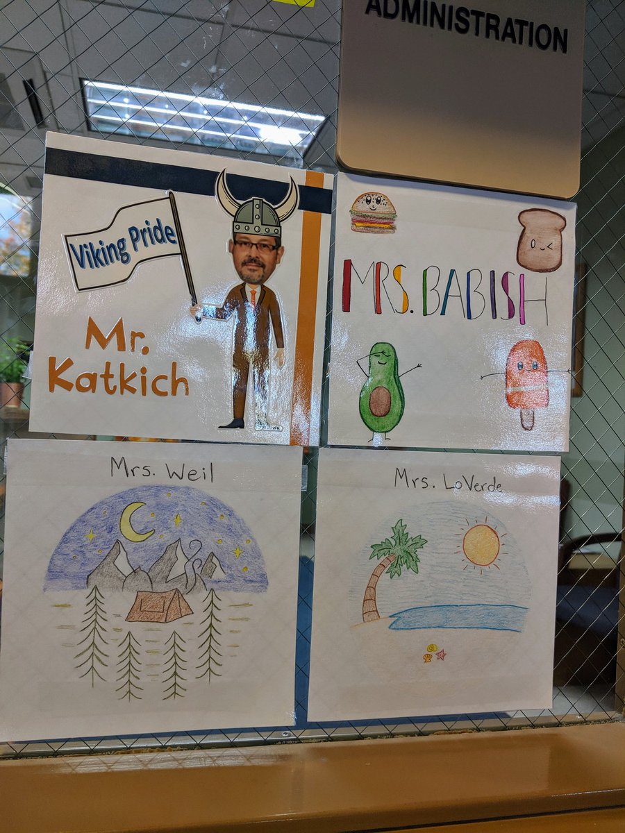 Our office entrance is now complete! Thank you 💙💛 <a href="/HMJHS_Vikings/">Hopewell Junior High</a> <a href="/HMJHPrincipal/">Kat</a> #VikingP3