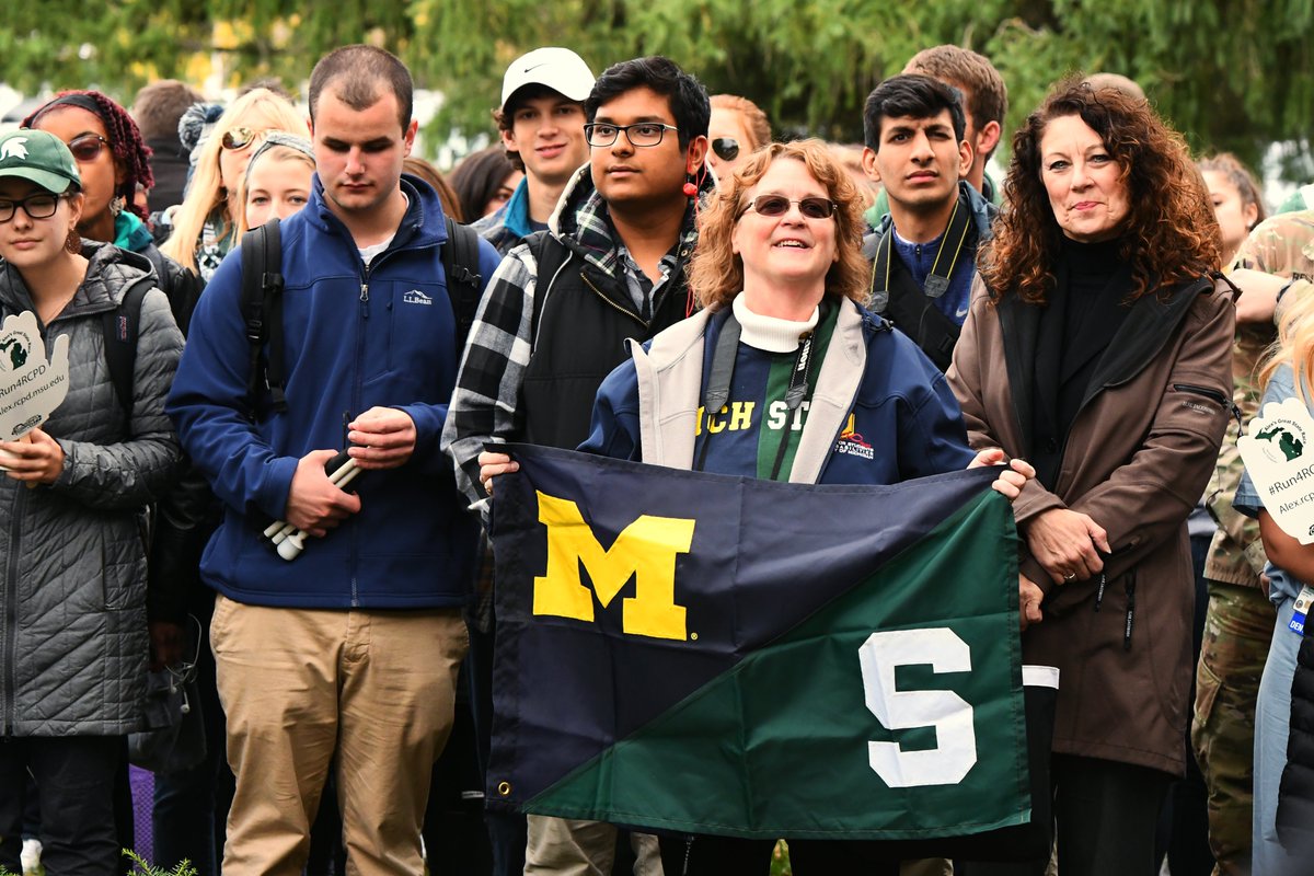 Run4Alex's tweet photo. Two weeks from today, Army ROTC cadets from MSU and U-M will join forces to run the game ball from East Lansing to Ann Arbor on the eve of the rivalry football game. Pick your team and show your support at https://t.co/2x1Z7odFdz! #Run4Alex #MSU #UMSocial https://t.co/5DQ3N9acwt