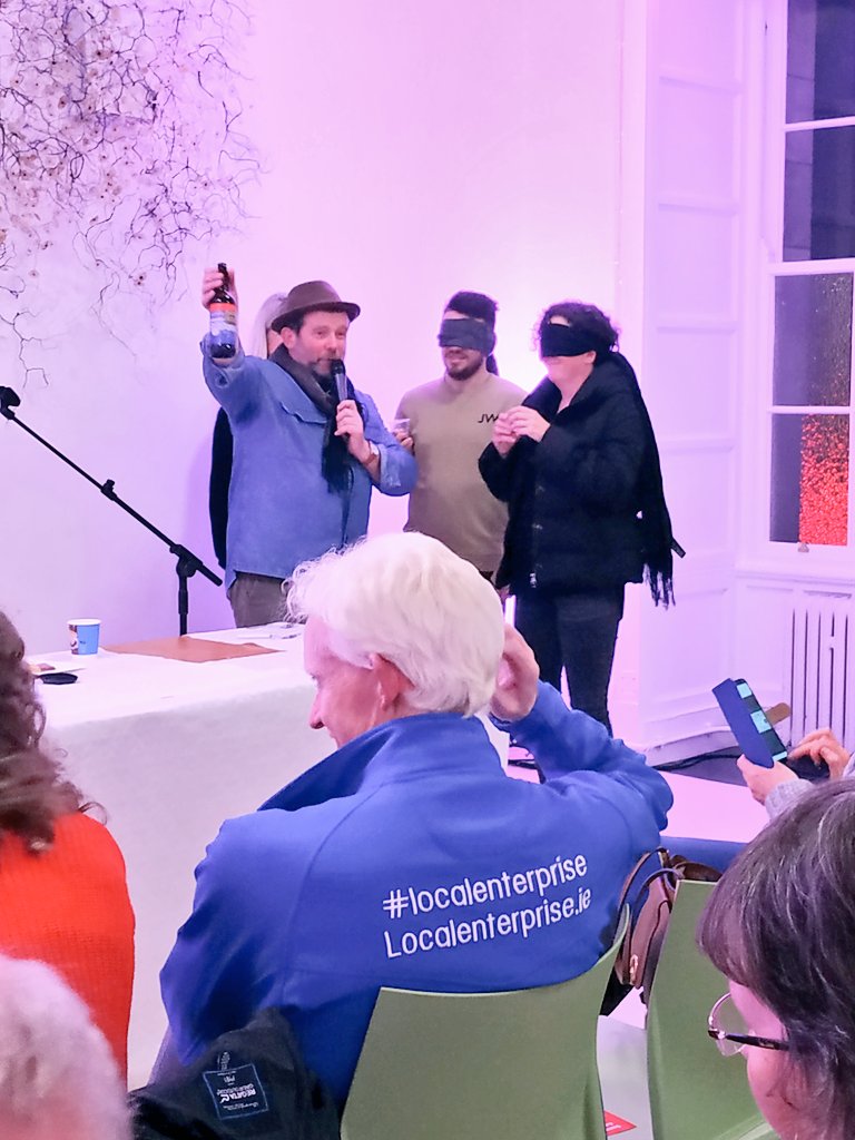 Joe McNamee leading a blind taste testing with some willing victims :) @LEOCorkCity @leocork @irishexaminer @TasteCork pic.x.com/cqiwhqiatq