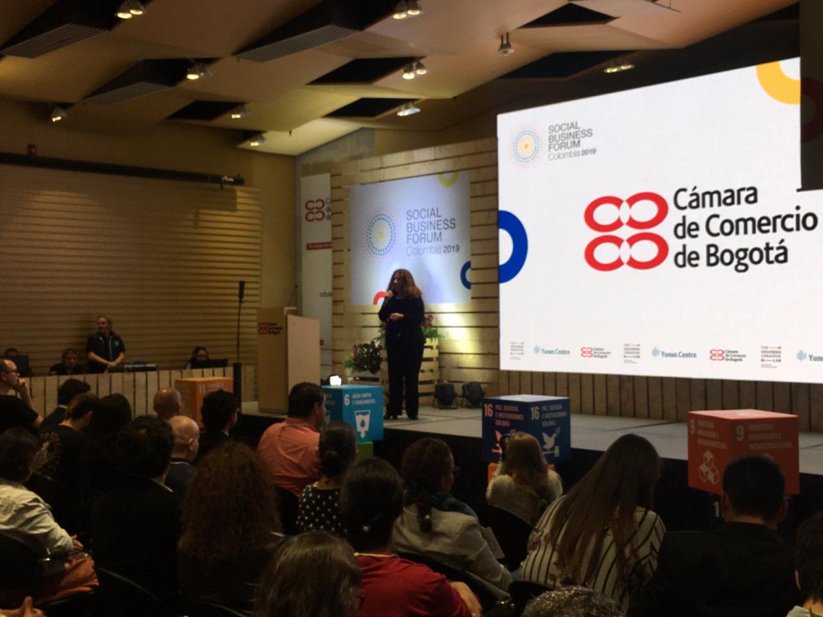 camaracomerbog's tweet photo. Nuestra VP de APP da la bienvenida al Social Business Forum Colombia 2019. “Con modelos de negocios innovadores y nuevos productos y servicios, empresas y emprendedores atienden retos sociales” @PatriGonzalezA #sbfc19 #yycolombia #negociossociales
@yy_colombia @yunus_centre https://t.co/YyAbPtF2Up