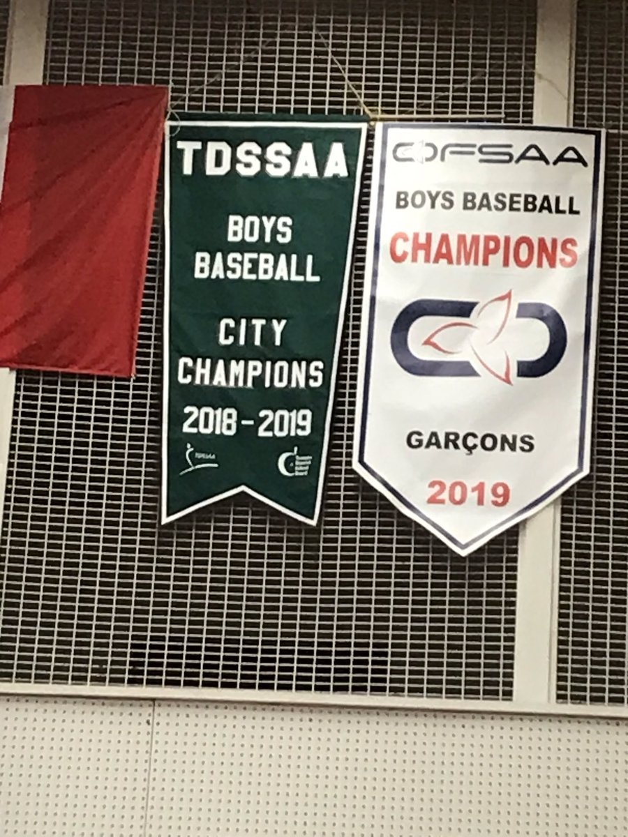 OFSAA &amp; TDSSAA Championship banners are up from last year’s AMAZING Baseball season