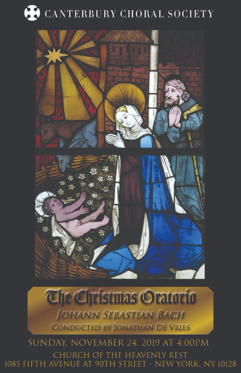 PollyGuerin's tweet photo. #BACH Bach Christmas Oratorio Nov. 24 at The Church of the Heavenly Rest, Canterbury Choral Society, 4 pm,
90th St. &amp; Fifth Ave. Jonathan De Vries conducting plus full orchestra. https://t.co/88KFXbwnXH