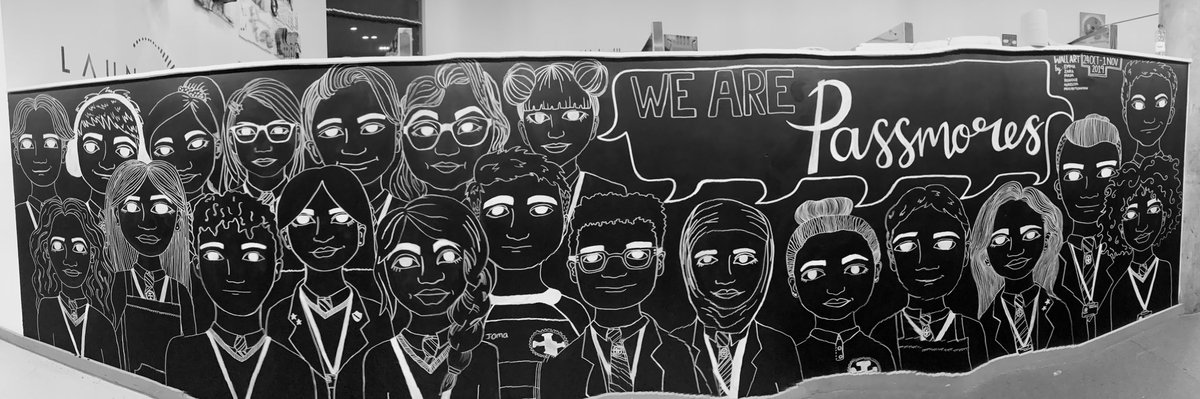 One roll of masking tape, two tins of black paint, four fab students and 15 white pens later... WE ARE PASSMORES #proudofpassmores #halftermproject #wearepassmores #creativekids