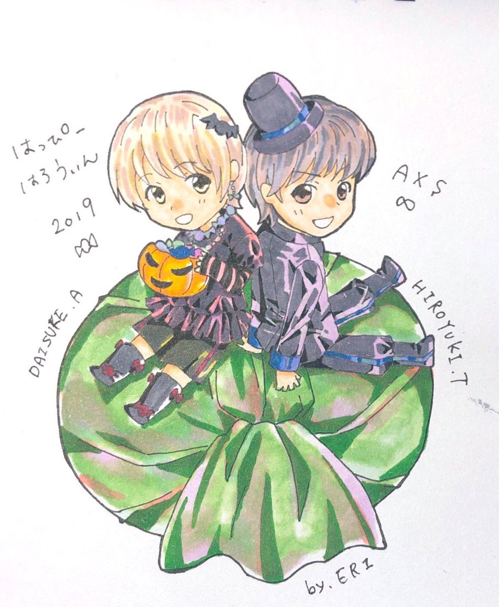 denkomasha's tweet photo. １日遅れですが…海外の娘から「はっぴーはろうぃん」が届きました🎃 
また一緒にライブ行きたいなぁ〜
#access
#浅倉大介 #貴水博之 https://t.co/f3o3UOac5k