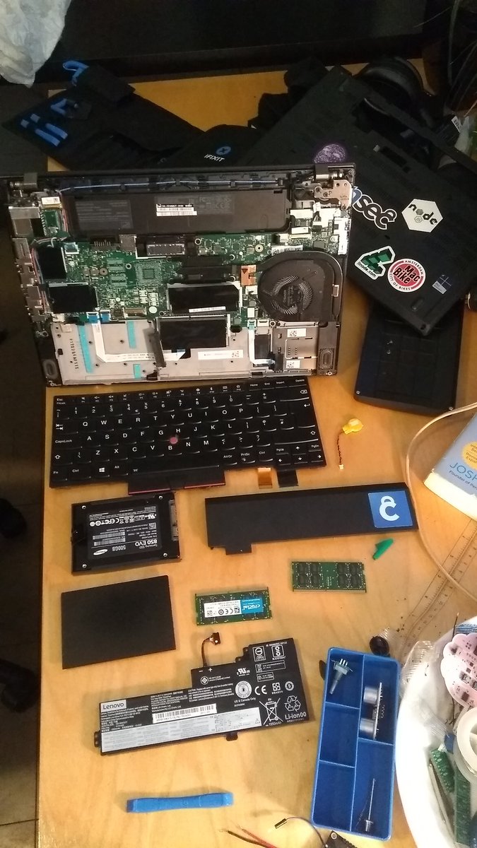 imsonico's tweet photo. Walked in the rain last night, with a #ThinkPad #t470 in my backpack. Once at home I started to have some issues. It's drying at home, hopefully it will come back to life. https://t.co/ovTyy9UKNh