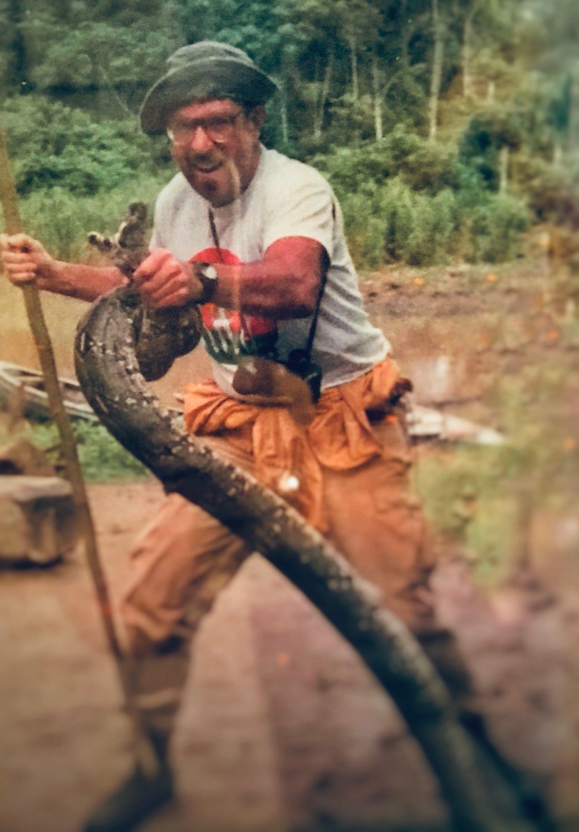 3/He traveled widely, including down the Amazon where he handled this enormous snake He hiked through the Andes, Patagonia, and the Antarctic