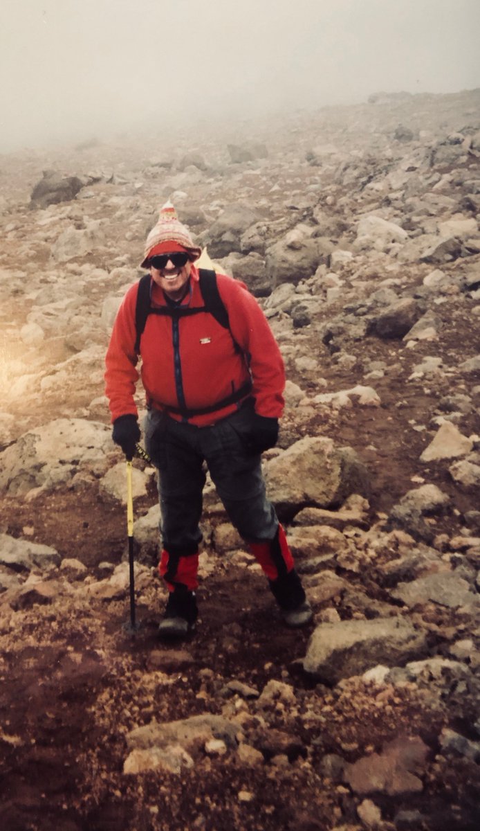 9/Mountain climbing was another passion of his and I believe he hoped to one day summit Everest. In 1989 he had tried to climb Mt. Kilimanjaro but was unsuccessful (I have never found out why). He trained hard the following year and returned to Africa to climb it again.