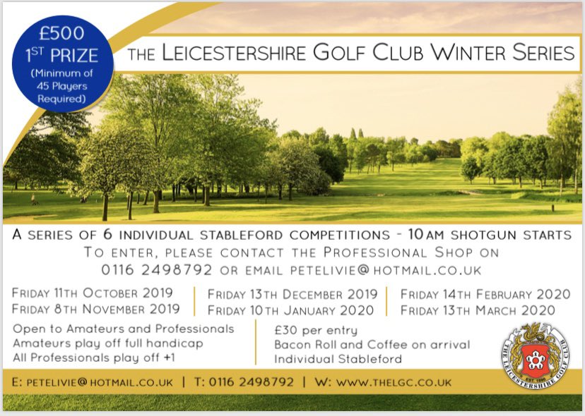 PeteLiviePGA's tweet photo. Second round of our Winter Series in a weeks time, enter now! ⛳️ 📞 0116 2738825 option 3 #tlgcwinterseries #wintergolf https://t.co/RIfEsrg9dY