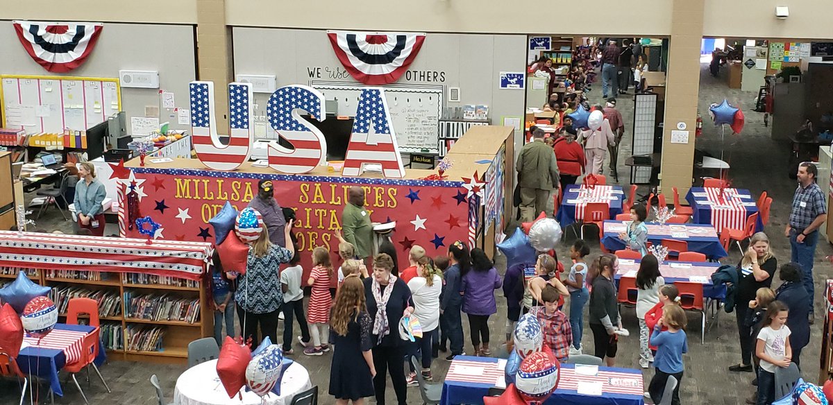 BSeiterAP's tweet photo. Celebrating our Veterans today. Thank you for your service! #CFISDspirit #MillsapServes #mustangpride @CyFairISD #MustangsLEAD @cyfairMillsap https://t.co/Vm1P0lD7ux