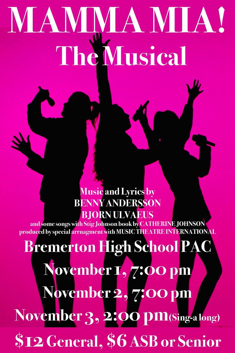 bhsknightschoir's tweet photo. Come see Mamma Mia at BHS!  So fun! https://t.co/wMRwasv8Eb