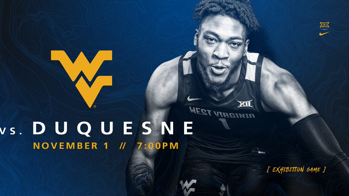 WVUhoops's tweet photo. It's Game Day!! Join us tonight at the Coliseum at 7 p.m. as we open the 2019-20 season with a charity exhibition game vs. Duquesne. Tickets as low as $10 and proceeds benefit the @DaytonFdn https://t.co/92LoxxuqOi