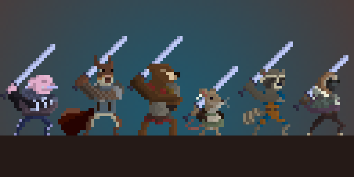 petar_gnip's tweet photo. Along with more sword weilding animals #pixeldailies #pixelart #sword #zoomorph @Pixel_Dailies https://t.co/GnCoecw81b