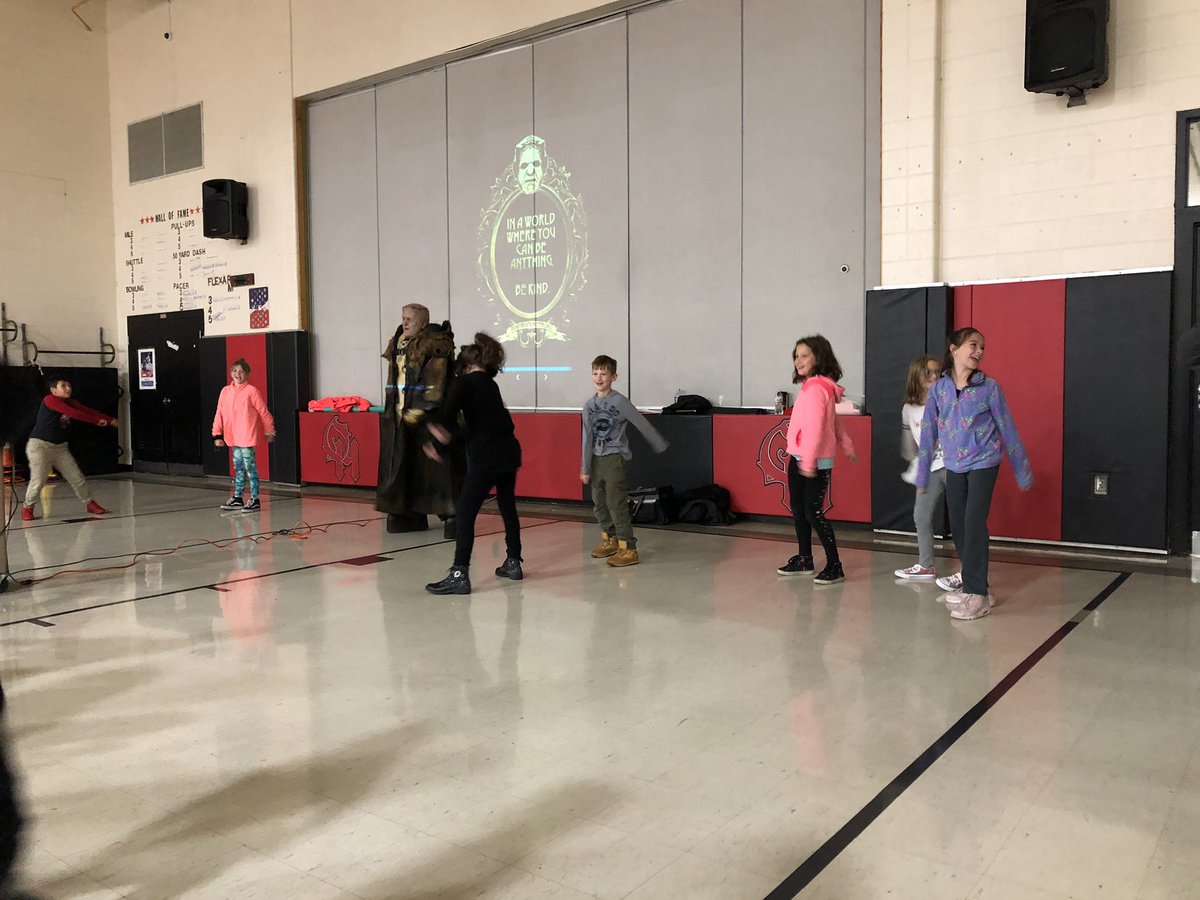 PrincipalWinkle's tweet photo. Don’t Be A Monster program was at Oakdale today! Dent Schoolhouse was here to remind us to be Kind! Frank was a hit and our 4th and 5th graders got a chance to meet him!  #OHBetterTogether @page_m1 @OHLSD @DentSchoolhouse https://t.co/jx6JhE0JFd
