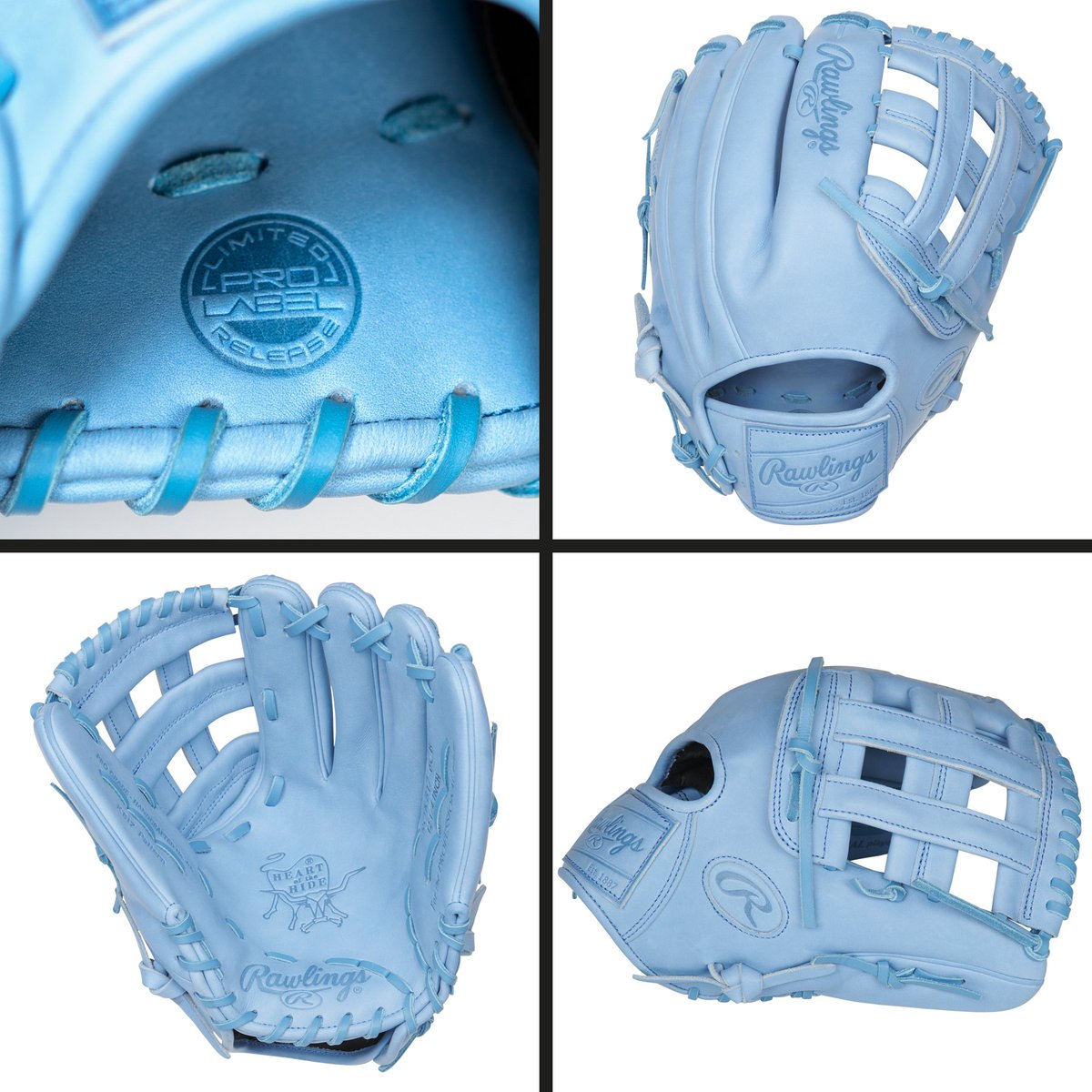 RawlingsSports's tweet photo. Say hello to Ice! The Pro Label 5 Ice glove features a KB17 pattern and a one-tone columbia blue design with a limited edition columbia blue leather patch. Get yours today at https://t.co/bPUxo9FpXa! #ProLabel #TheElementSeries #TeamRawlings https://t.co/0n2KuL4g2Y