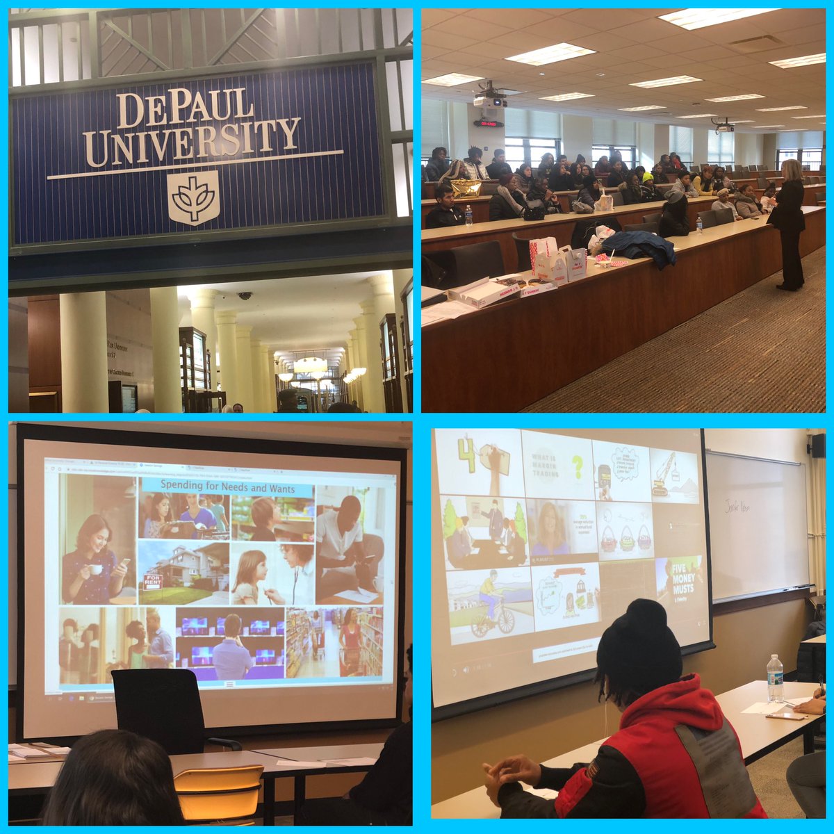 TCOB4Students's tweet photo. “Finance Day” at DePaul University. Credit Workshop. #ConsumerEc&AccountingStudents #BeStars #RichInStudentSuccess #CTEBusiness https://t.co/KFa6J0nIPc
