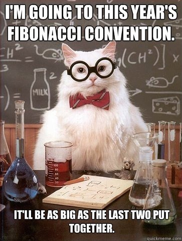 NERM2022's tweet photo. Chemists have Mole Day... and today mathematicians celebrate #FibonacciDay. We're down with that too! (We are also trying to make NERM as big as the last two put together.) #NERM2020 https://t.co/K2zgdGhlKI