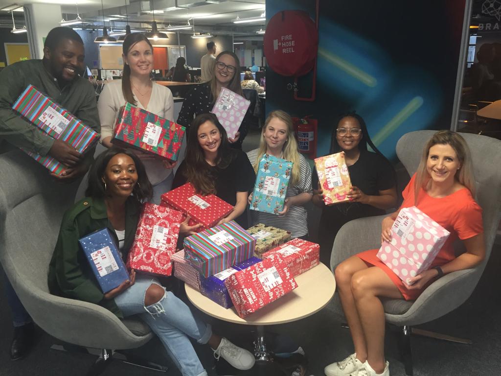 MSL_ZA's tweet photo. Santa’s little #MSL helpers reporting to @SantaShoebox  duty! #WeAreMSL #SantaShoeBox2019 https://t.co/cZ4FXKwUuE