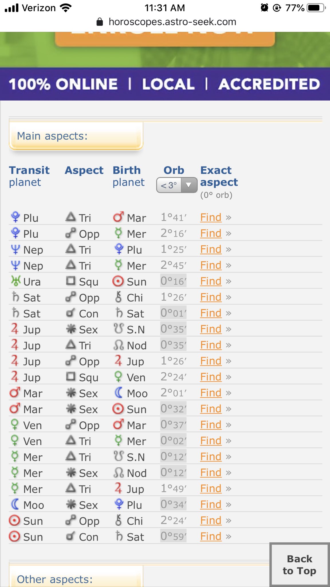☽☉☾ on X: “astro-seek has this awesome saturn return calculator 