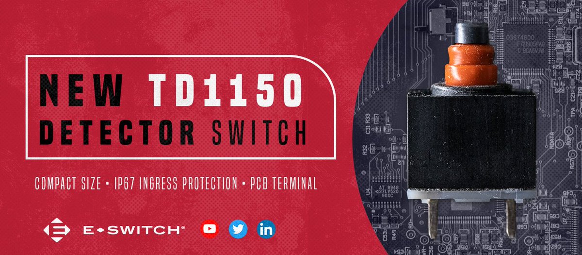 ESwitch's tweet photo. New Month = New Switch!
Introducing the TD1150 Detector switch. This compact size switch is rated IP67 and features a PCB terminal mount. You can find out more by clicking the link below🔽
https://t.co/PMvrLvAtQ4
#ESwitch #NewProduct #Engineering https://t.co/r3FpdSIwjL