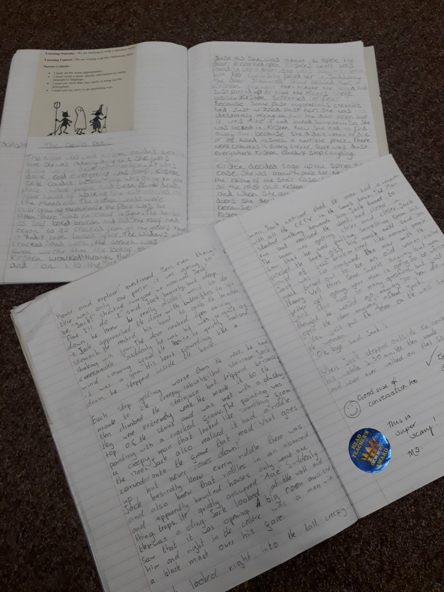 SeafieldHT's tweet photo. HT highlight today was these spooky, spine-chilling stories from P7 π± #starwriters #buildingsuspense π± https://t.co/9zRhkotYFo