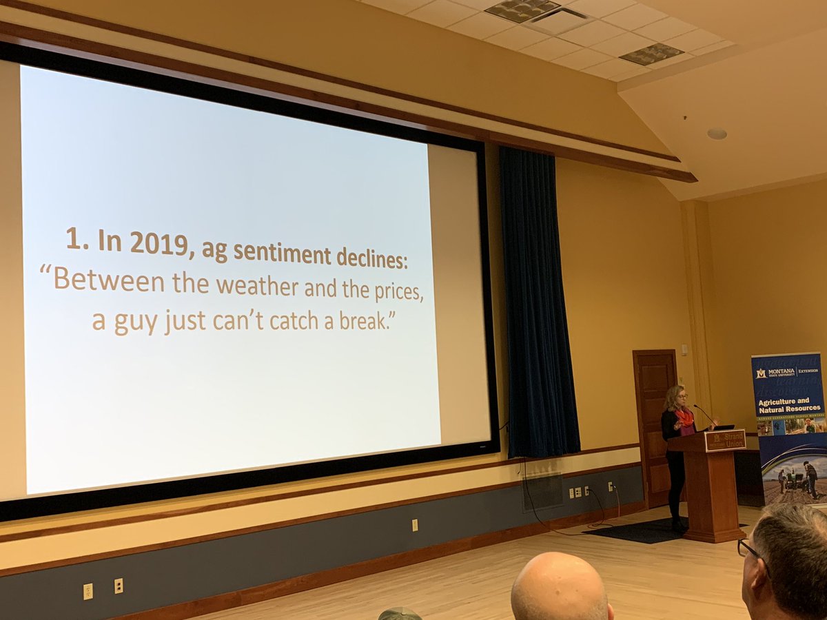 SuzanneStluka's tweet photo. Spending the day broadening my knowledge on farm economics at the “Managing Risk &amp; Uncertainty in Ag” conference lead by @MSU_Extension Joel Schumacher. MSUE Director, Cody Stone kicked off the day. Dr. Kate Fuller started is off with a MT Ag Review. https://t.co/9hMynHX7oh