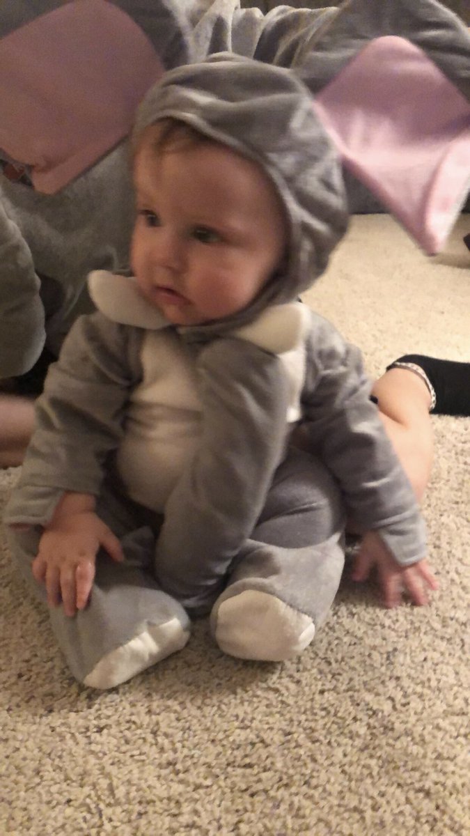 cheyenem23's tweet photo. My sweet babies first Halloween❤️🐘 We didn’t get to go ￼trick-or-treating but we did dress up. I love this sweet boy so much🥰 he is such a blessing. #CarterLee https://t.co/PE6hXbt70R
