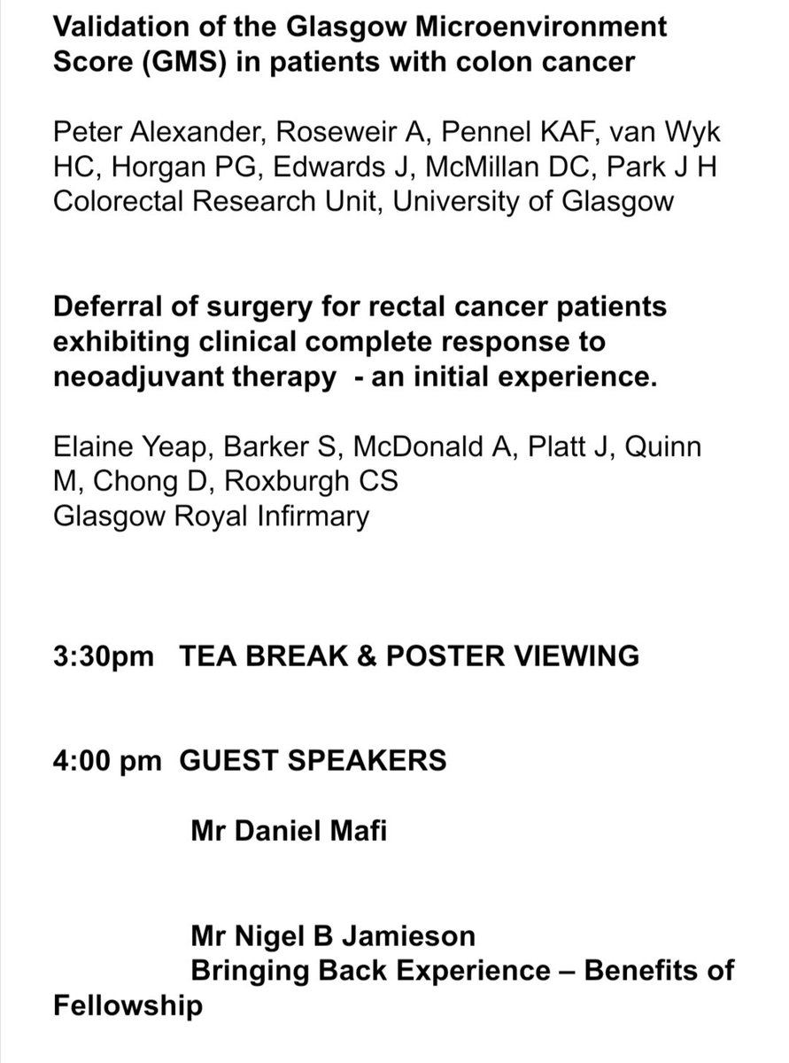 WOSSA (@westofscotland1) on Twitter photo **Autumn WoSSA Meeting Presentation Programme**
Including guest speakers:
Mr Daniel Mafi
<a href="/nigeljamieson/">Nigel B. Jamieson</a>
<a href="/qeuh_surgery/">Surgery QEUH</a> <a href="/RAHSurgery/">RAH Surgery</a> <a href="/grisurgery/">Surgery Glasgow Royal Infirmary</a> **Autumn WoSSA Meeting Presentation Programme**
Including guest speakers:
Mr Daniel Mafi
<a href="/nigeljamieson/">Nigel B. Jamieson</a>
<a href="/qeuh_surgery/">Surgery QEUH</a> <a href="/RAHSurgery/">RAH Surgery</a> <a href="/grisurgery/">Surgery Glasgow Royal Infirmary</a>