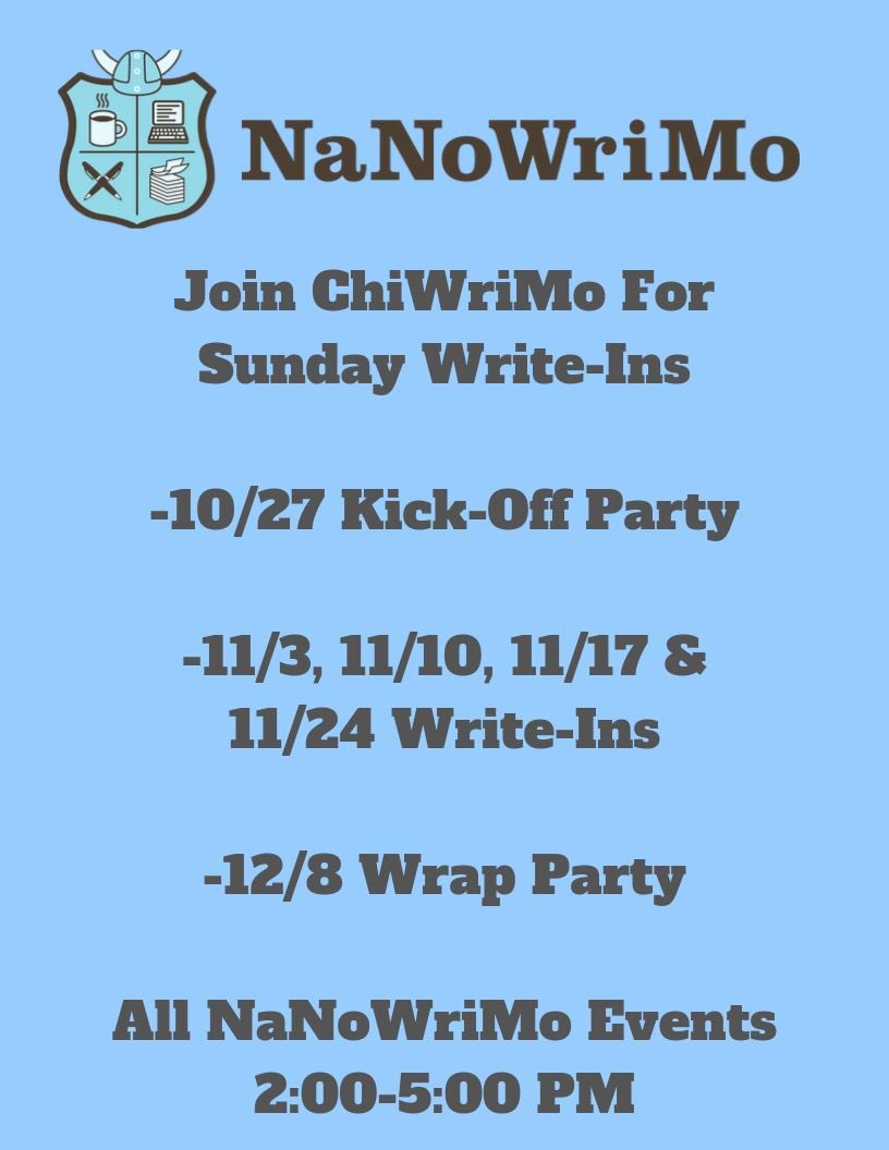 openbookstores's tweet photo. Join @ChiWriMo for @NaNoWriMo Write-Ins on Sundays at @OpenBooks #westloop! https://t.co/bsrhZRGXZd