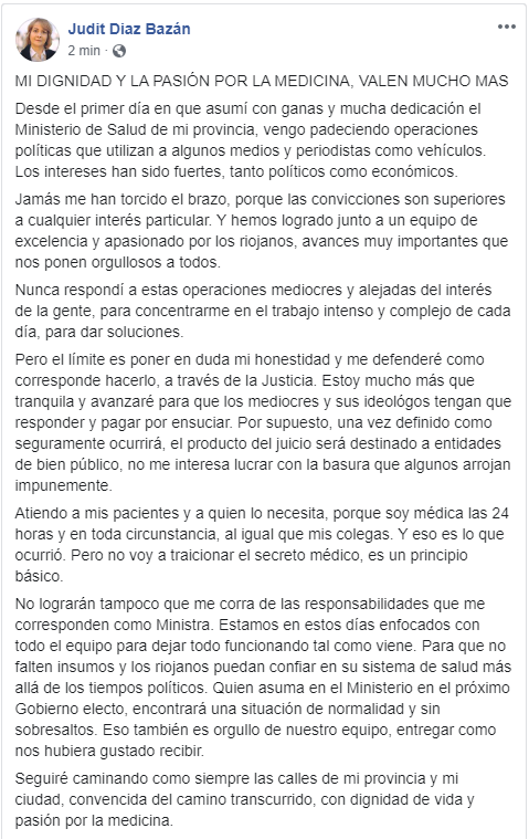 JuditDiazBazan's tweet photo. Mi dignidad y la pasión por la medicina, valen mucho mas https://t.co/aaUtFg4tsz