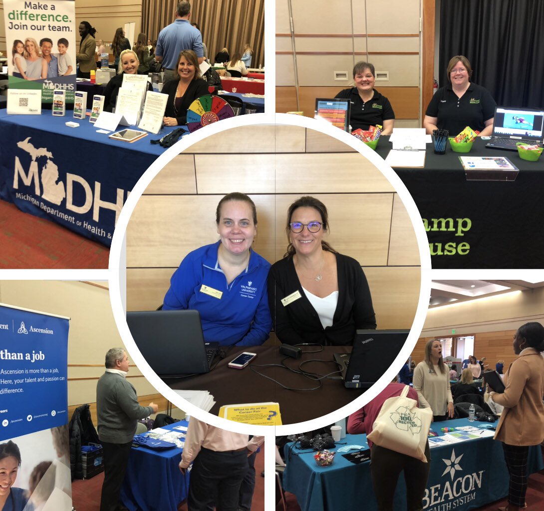 Don’t forget about these smiling faces today!! We are here and ready to help you out with your career fair needs! Today’s fair is the nursing and health professions career fair so if you own a stethoscope we better see you (those without stethoscopes are also welcome😄)!