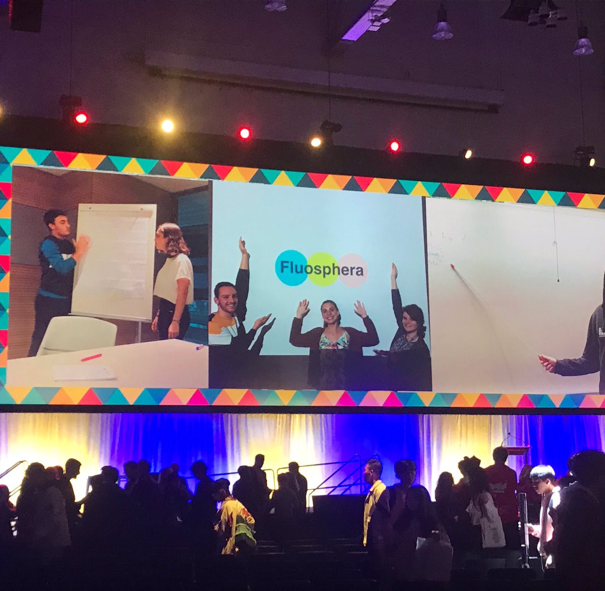 Here we are: Fluosphera in the opening ceremony 😍 Thanks @igem_hq 💫