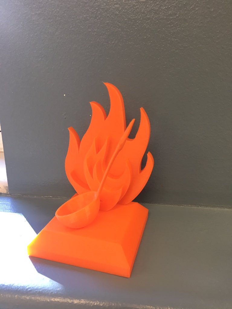 mrs_oglesby's tweet photo. Thank you Mrs. Reynolds for making the awesome chili cook off trophy with the 3D printer!!! #smsdPACK @IWMS_Library I hope I win... just sayin’!!! @IWMS_pack https://t.co/LPvIhbTGCf
