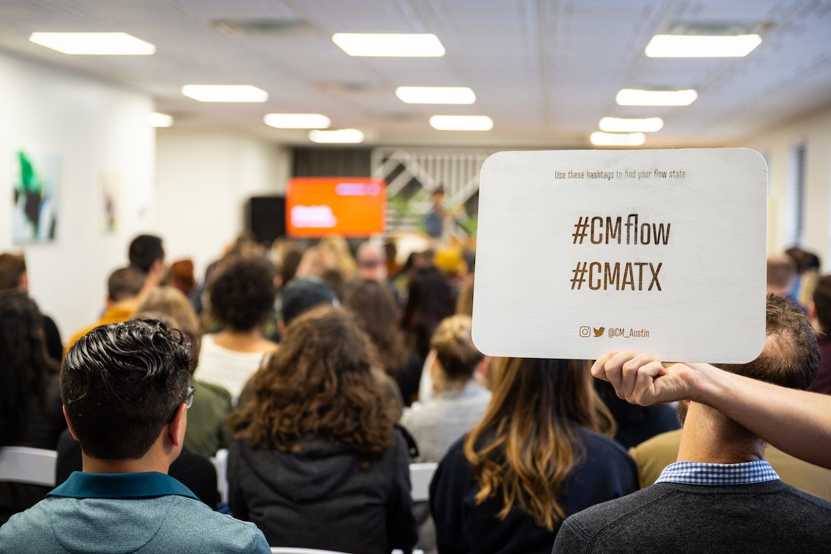 TheCreativeExec's tweet image. Great shots by @manny_pandya of the @CM_austin talk last week! 

#CMFlow