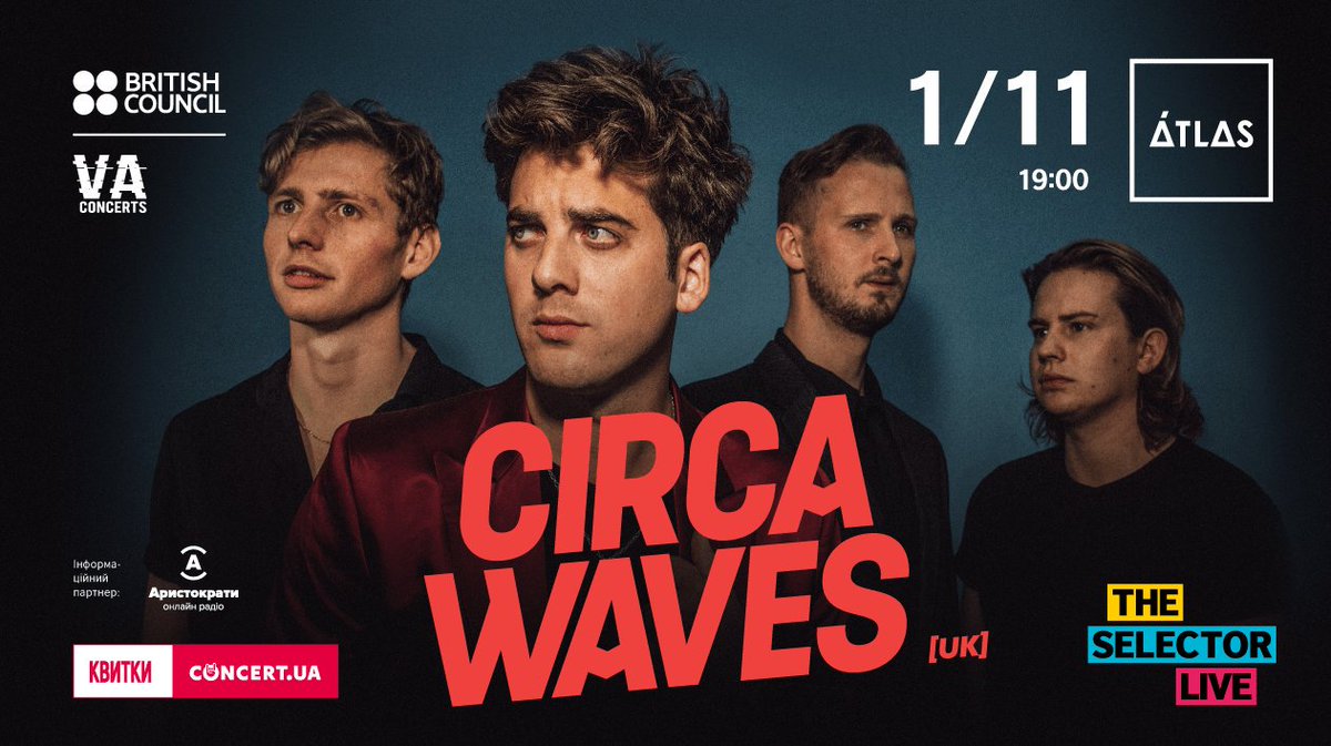 BritishMusic_'s tweet photo. Welcome to Kiev @CircaWaves! 🇺🇦 🇬🇧
All the way from Liverpool, Circa Waves are our special #SelectorLive guests tonight @atlaskyiv courtesy of @selectorradio and @uaBritish
👉 https://t.co/PLGWO1pmKL https://t.co/KFAw46lWgY
