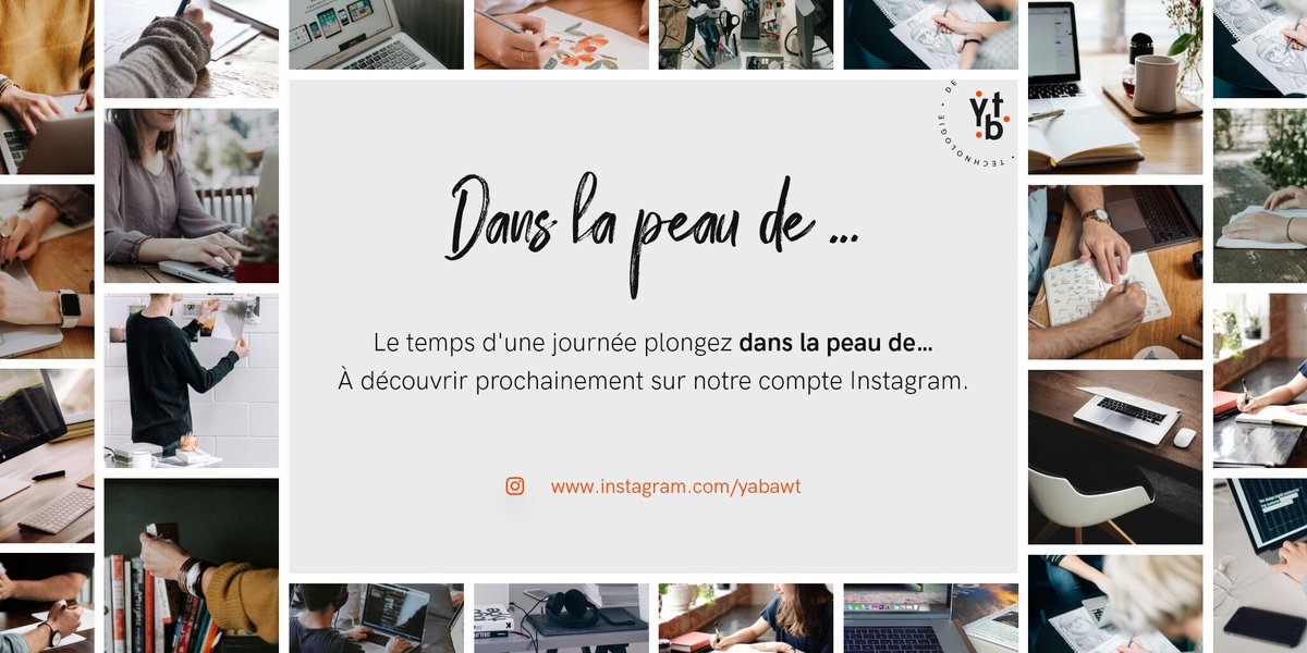 YABAWT's tweet photo. [DANS LA PEAU D'UN...] 

Lundi 4 novembre faites un tour sur notre #Instagram pour découvrir le métier de #webdesigner ! Ce métier vous intéresse ? 
Vous avez des questions ? 
Nos #designers se feront une joie de vous répondre !

#YABAWT #teasing

https://t.co/AVZBXlREmJ https://t.co/G0XiCdXr9b
