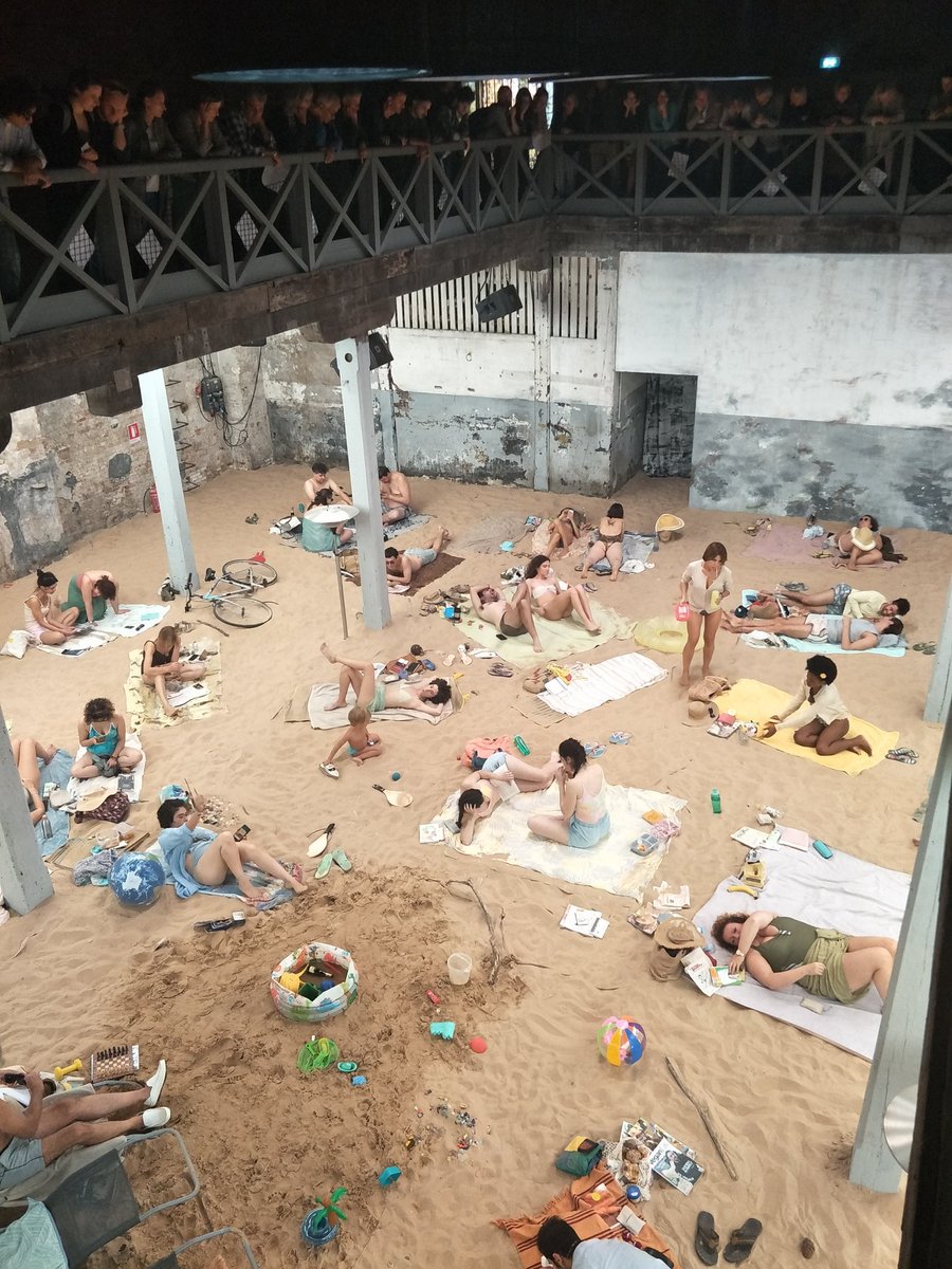 Jessica_Row's tweet image. Lithuanian pavilion 'Sun &amp;amp; Sea (Marina)' winner of @labiennale Golden Lion #venicebiennale2019 From a warehouse balcony an opera-performance unfolds on beach below: climate change labiennale.org/en/art/2019/na…
#MayYouLiveInInterestingTimes #biennalearte2019 #labiennale  #venicebiennale