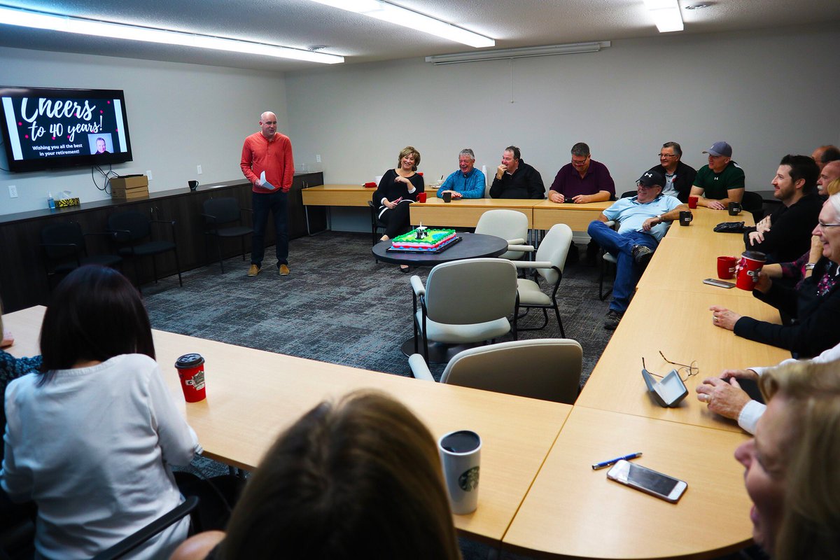 RoyalLePage_Bdn's tweet photo. Yesterday our team got together to celebrate and congratulate Garry McNish as he enters retirement after 40 years of working in the real estate industry! 

After working at a great job with Manitoba Hydro for 9 years, Garry's wife Janie told us all about how he randomly... https://t.co/pnF6ObJ9Lo