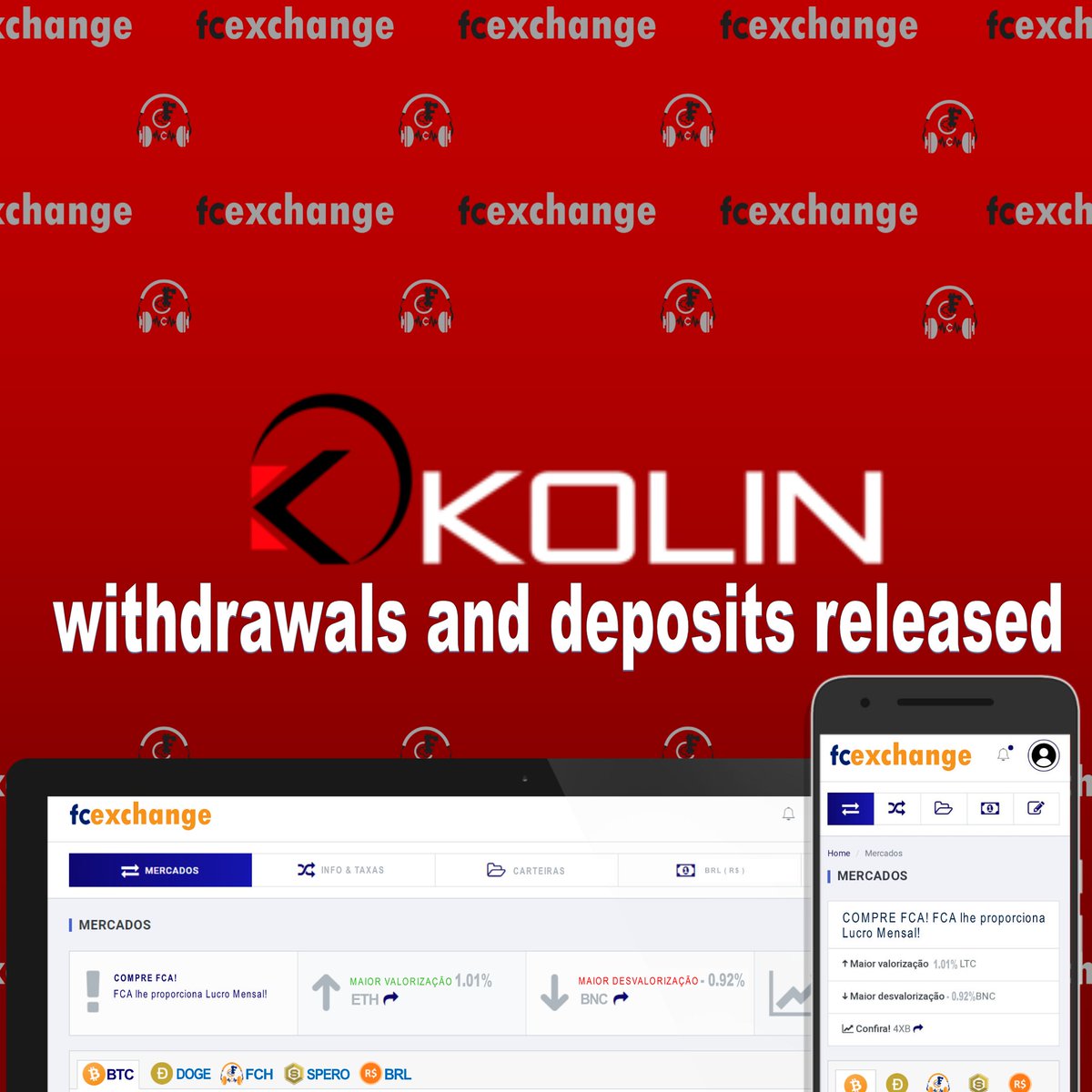 fanacriptos's tweet image. 🇧🇷Os saques e depósitos da moeda Kolin já estão disponíveis na fanaticoscriptos.exchange

🇺🇸Kolin withdrawals and deposits are now available at