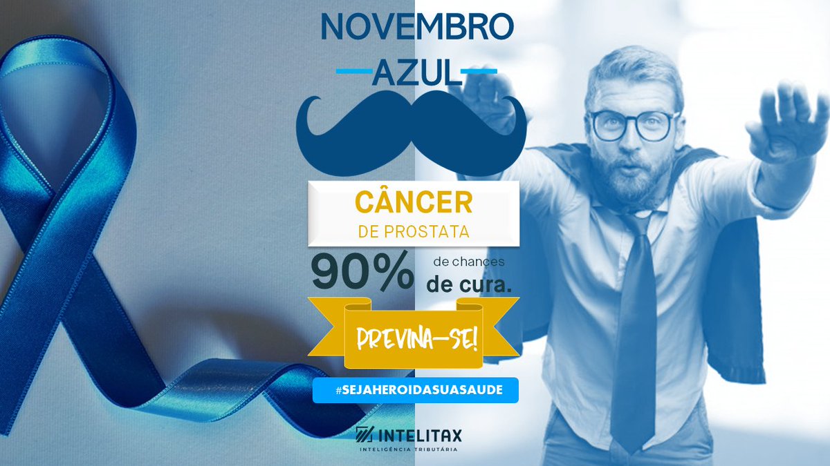 intelitax's tweet photo. #novembroazul | "As palavras-chaves da sua vida, e da sua saúde, devem ser: prevenção, diagnóstico precoce e educação. " SB de Urologia
.
Se você também apoia a luta contra o câncer de próstata, previna-se, ajude a divulgar, compartilhe! #sejaheróidasuasaúde
.
#intelitax https://t.co/4VFNCrAJII