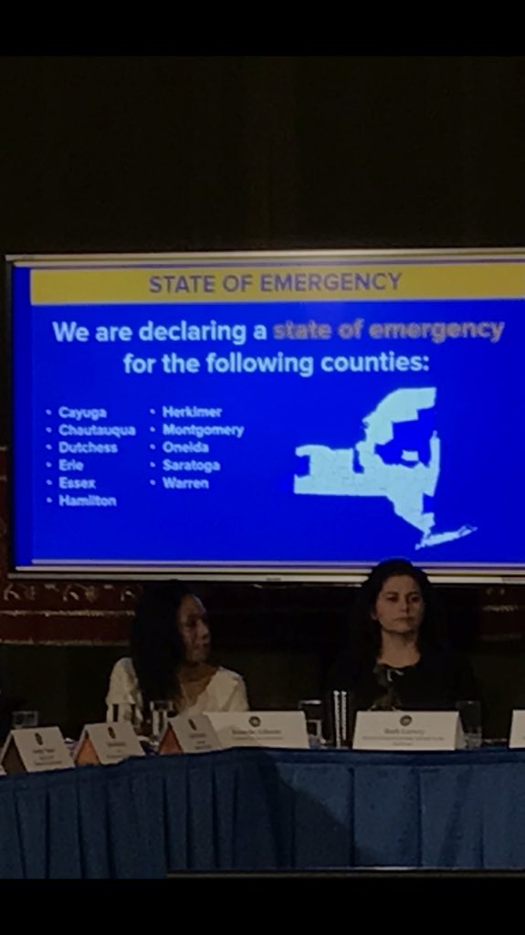 theannemccloy's tweet photo. BREAKING: One person missing after storm. Governor Cuomo declaring State of Emergency in several counties including Saratoga and Warren counties in the Capital Region @CBS6Albany https://t.co/2KNZEw7MG2