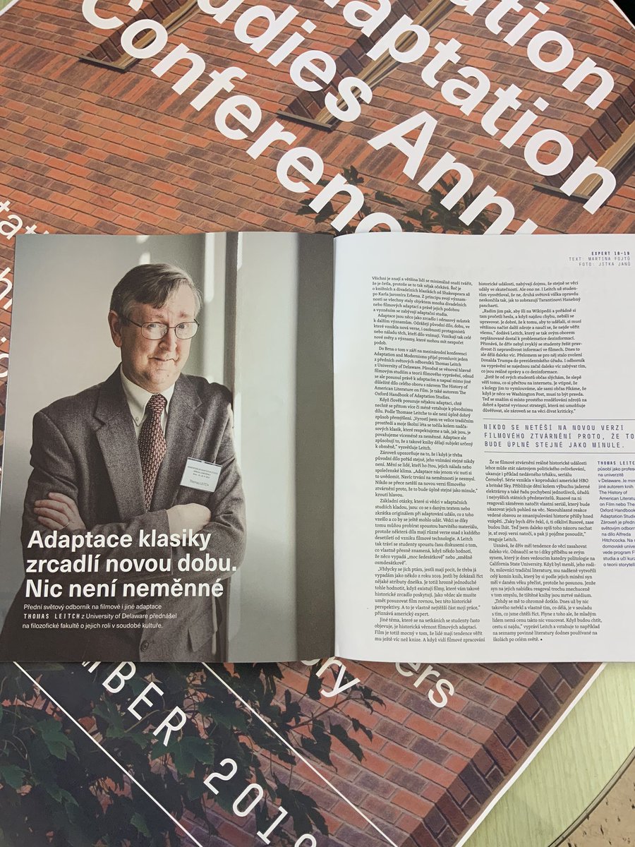 PetrBubenicek's tweet photo. Tom Leitch in @MasarykUni Monthly Magazine. https://t.co/xHf8ld0I9d