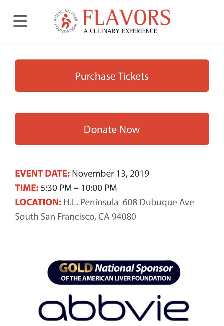 ALF_NorCal's tweet photo. Join us for the ultimate #culinary experience that you won’t soon forget, all while helping to improve the lives of the 30 million people in the United States living with #liverdisease. We hope to see you on Wed, Nov. 13 for #FlavorsofSF! Tickets: https://t.co/dXIFebsGAH https://t.co/zKpu6bVdUb
