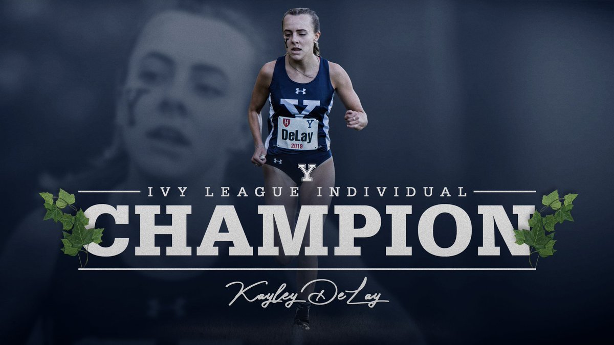 YaleAthletics's tweet photo. With a time of 20:45.6, Junior Kayley DeLay is your 2019 IVY LEAGUE HEPS INDIVIDUAL CHAMPION 🏆🌿

#ThisIsYale https://t.co/Ihh8cSX8P5