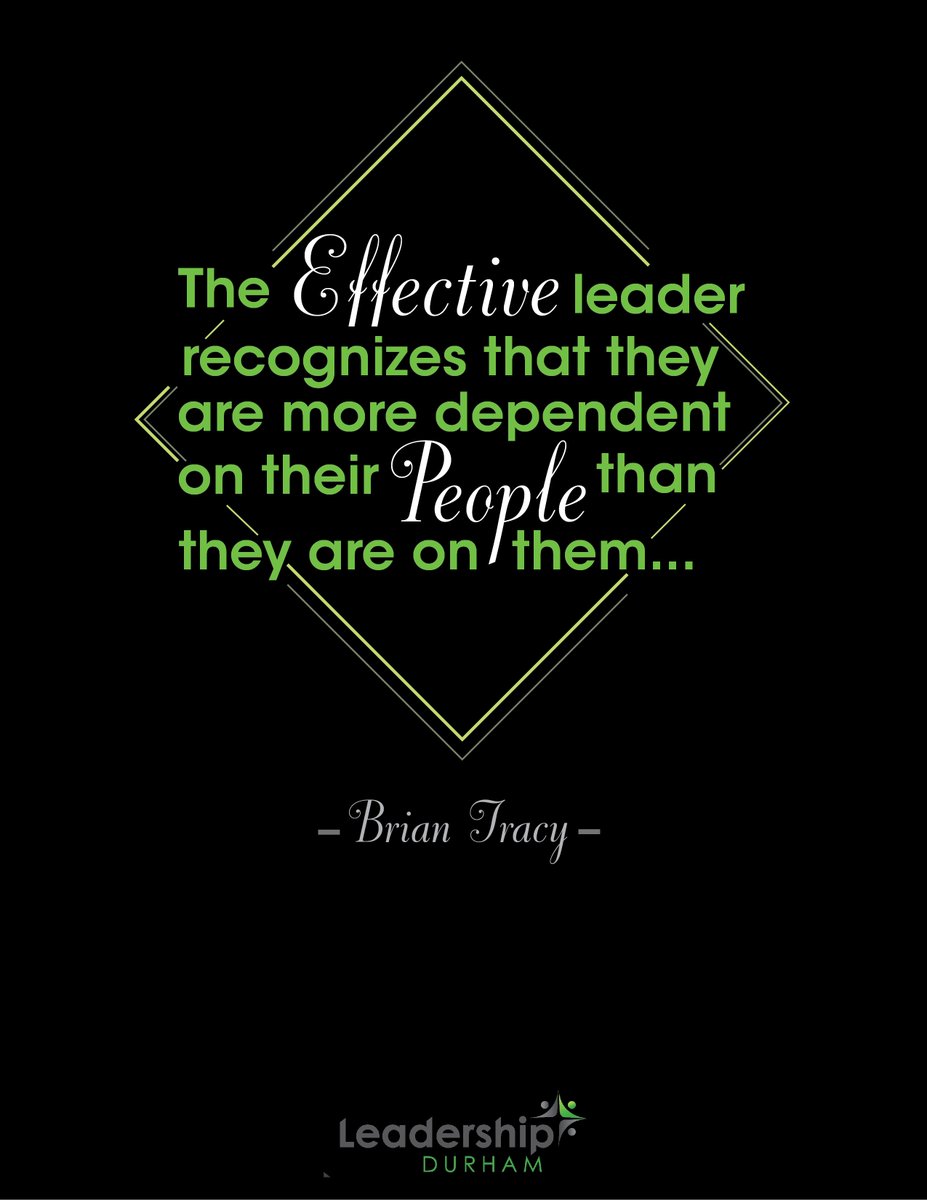 Quote of the day: "The effective leader recognizes that they are more dependent on their people than they are on them."
#friday #leadership #inspirationalquotes #motivational #durhamregion