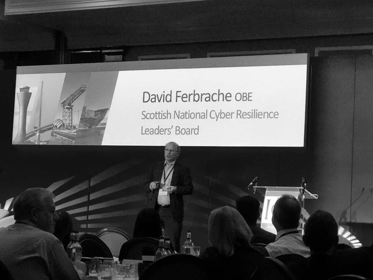 NetDefenceWW's tweet image. David Ferbrache OBE teaching business leaders to change the way they think about crime - it’s more than cyber and IT #IoDScotConf19  #socialengineering #RealWorldSecurity @IoD_Scotland @CyberResScot