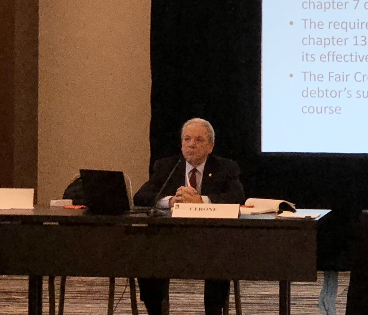 abiworld's tweet photo. Hon. Elizabeth L. Perris (ret.) moderating 2nd ABI  @ConsumerBKComm panel @ncbj_conf with @McGlinchey's Rudy J. Cerone, FactorLaw's Ariane Holtschlag and EOUST's Cliff White at the Final report recommendations. https://t.co/dTuwqr6vQL