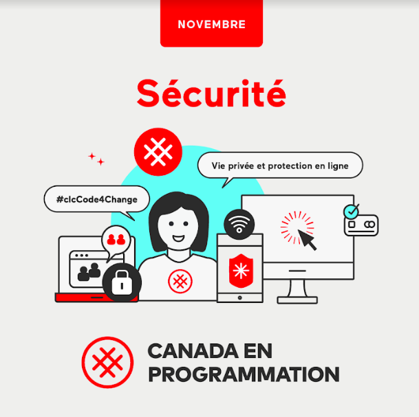 learningcode's tweet photo. C'est déjà novembre! Nous sommes heureux de vous annoncer que le mois de novembre sera consacré à la sécurité. Durant nos ateliers, nous discuterons des mesures à prendre pour favoriser notre sécurité et celle de notre entourage. #clcCode4Change https://t.co/BQGVO9eeq5