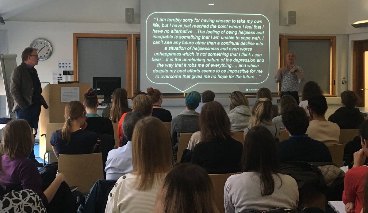 _c_hitchcock's tweet photo. Really pleased to see so much interest in understanding the transition from #suicide thoughts to attempts. Important work from @suicideresearch #C2AD #depression https://t.co/PMtHa3Oksi