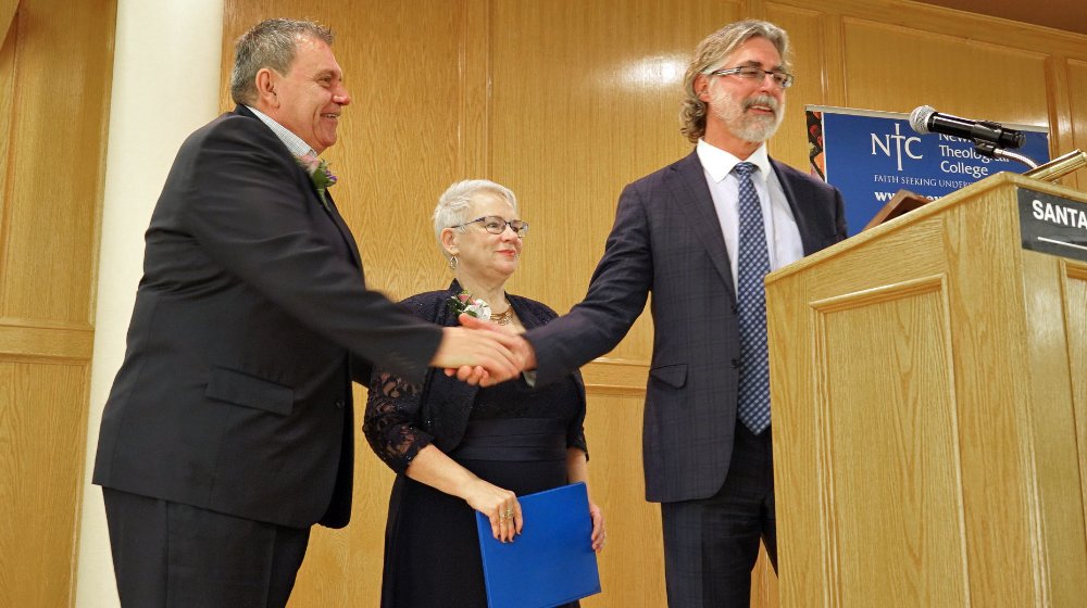 NTCEdmonton's tweet photo. Shared values, shared love, shared ministry lead to shared award for Red Deer couple Cathy and David Bouchard. “What we are is God’s gift to us. What we become is our gift to God.”

Story here: https://t.co/31lWZ0NC3K

#NTC50 #RedDeer #KevinCarr https://t.co/oAlVa4WQeW