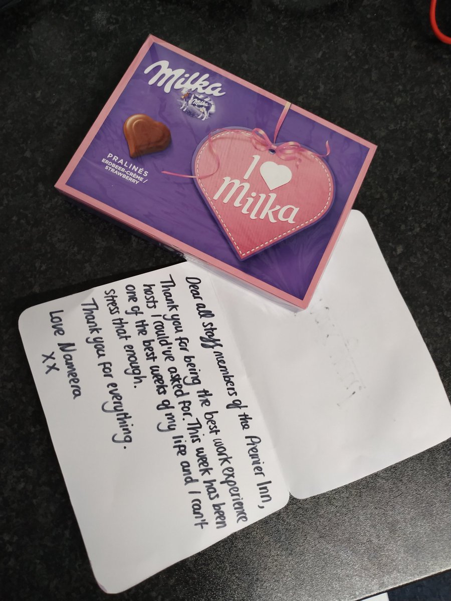 This is how we roll at BankTower. 2 work experience students for a week. One hand crafted thank you card and the other gave a box of chocolates. <a href="/SDEBDD/">simon ewins</a> <a href="/LauraEvans81/">Laura EvansWrobleski</a> <a href="/dls29411/">Darrel Sabin</a>
